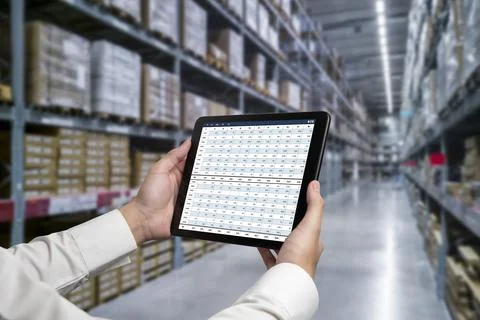 Accounting software on computer screen showing financial statement snugly Foto stock