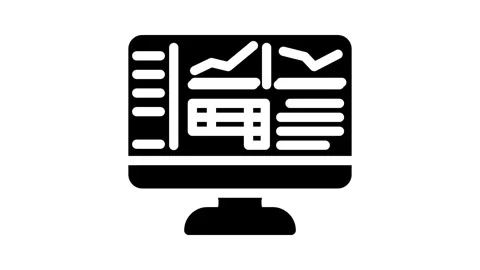 Accounting software glyph icon animation Stock Footage 326743780