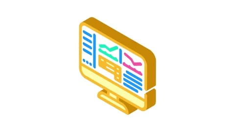 Accounting software isometric icon animation Stock Footage 327290940