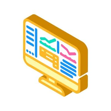 Accounting software isometric icon vector illustration Ilustración de archivo