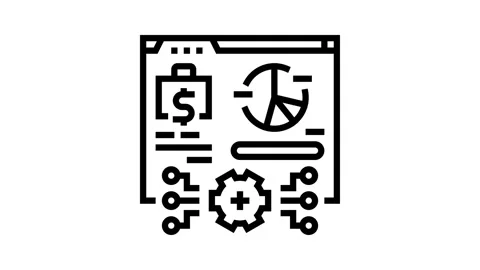 Accounting software line icon animation Stock Footage 326132066