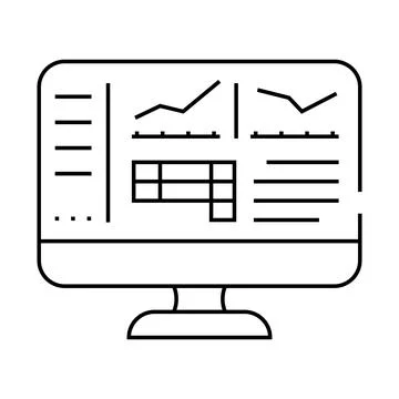 Accounting software line icon vector illustration Stock Illustration