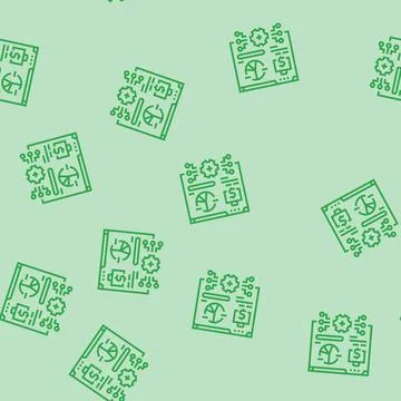 Accounting software line seamless pattern Illustrazione stock