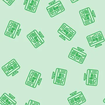Accounting software line vector seamless pattern 스톡 일러스트