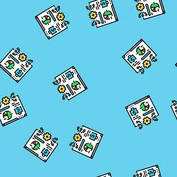 Accounting software vector seamless pattern Stock Illustration
