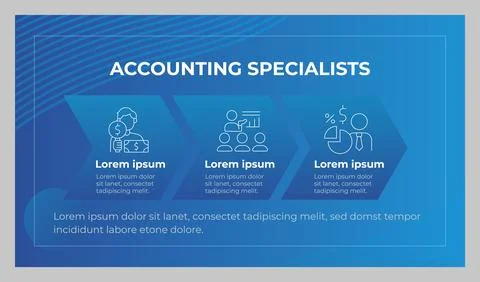 Accounting specialists presentation slide template Stock Illustration