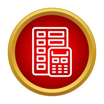Accounting spreadsheet with calculator icon symbolizing financial planning Illustrazione stock
