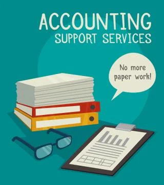 Accounting Support Services Concept Stock Illustration
