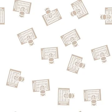 Accounting table glyph vector seamless pattern イラスト素材