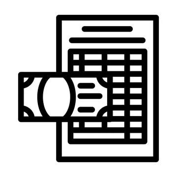 Accounting table line icon vector illustration Stock Illustration