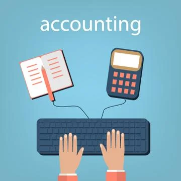 Accounting, taxes, audit, calculation, data analysis, reporting concepts. ill Illustrazione stock