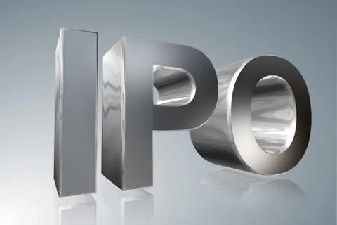 Accounting term - IPO - Initial Public Offering - 3D image Stock Illustration