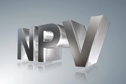 Accounting term - NPV -Net Present Value- 3D image Stock Illustration