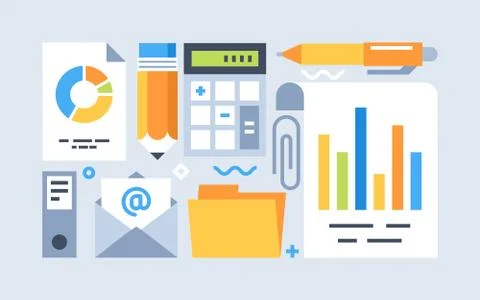 Accounting tools set Stock Illustration