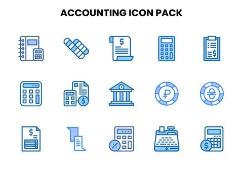 Accounting Two Colour Bundle Icons Pack Stock Illustration
