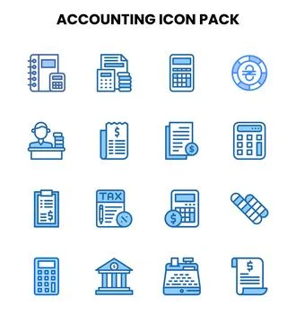 Accounting Two Colour Scalable Icons Pack Stock Illustration