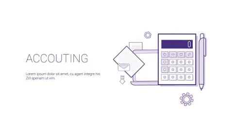 Accounting Web Banner With Copy Space Business Finance Management Concept Stock Illustration