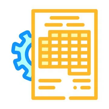 Accounting working process erp color icon vector illustration Illustrazione stock