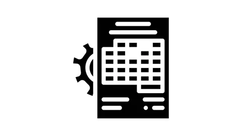 Accounting working process erp glyph icon animation Vídeos de archivo 166386737