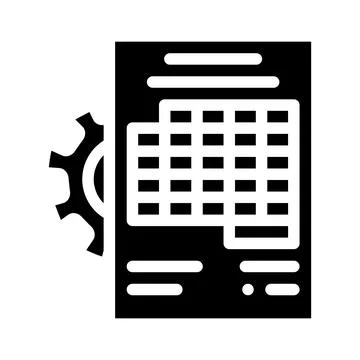 Accounting working process erp glyph icon vector illustration Stock Illustration