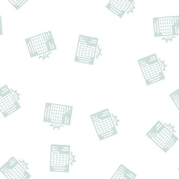 Accounting working process erp glyph vector seamless pattern Illustrazione stock