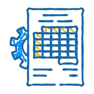 Accounting working process erp icon doodle illustration 스톡 일러스트