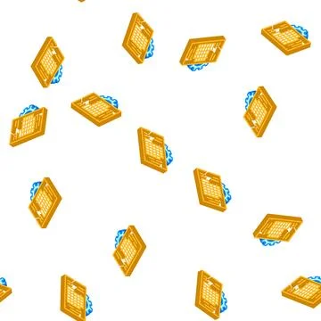 Accounting working process erp isometric icon seamless pattern Stock Illustration