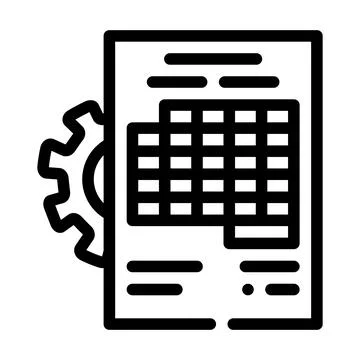 Accounting working process erp line icon vector illustration Illustrazione stock