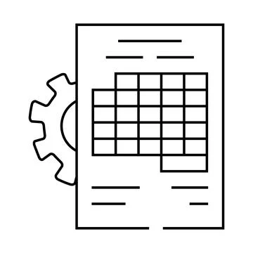 Accounting working process erp line icon vector illustration 스톡 일러스트