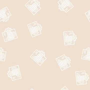 Accounting working process erp line vector seamless pattern 스톡 일러스트