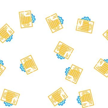 Accounting working process erp vector seamless pattern 库存插图