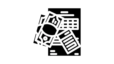Accounts payable business process glyph icon animation Stock Footage 326740213