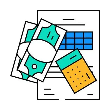 Accounts payable business process icon color illustration 스톡 일러스트