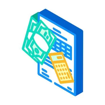 Accounts payable business process isometric icon vector illustration Stock Illustration