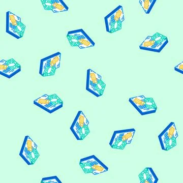 Accounts payable business process isometric icon seamless pattern Stock Illustration