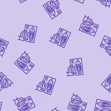 Accounts payable business process line seamless pattern Stock Illustration