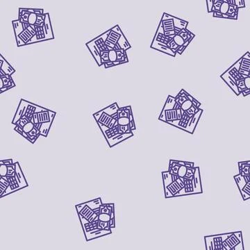 Accounts payable business process line vector seamless pattern Stock Illustration