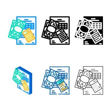 Accounts payable business process stylized color icon vector Illustrazione stock