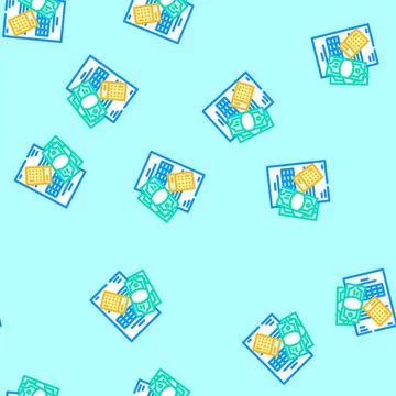 Accounts payable business process vector seamless pattern Stock Illustration