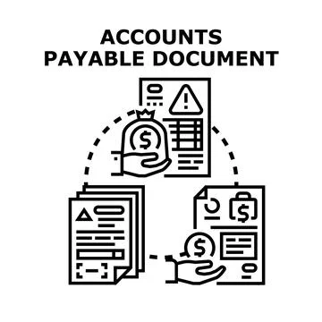Accounts payable document accounting financial business process Stock Illustration