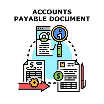 Accounts payable document processing financial management concept Stock Illustration
