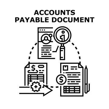 Accounts payable document processing financial management concept Stock Illustration