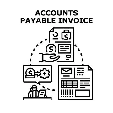 Accounts payable invoice processing financial concept Stockillustratie