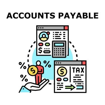 Accounts payable process managing finance and tax Stock Illustration