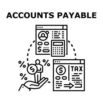 Accounts payable process managing finance and tax Stock Illustration