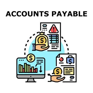 Accounts payable process vector illustration concept Stock Illustration