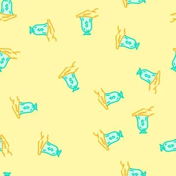 Accounts receivable business process vector seamless pattern Stock Illustration