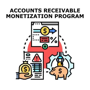 Accounts receivable monetization program for business finance Stock Illustration