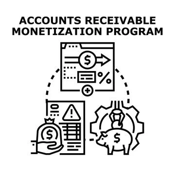 Accounts receivable monetization program for business finance Stock Illustration