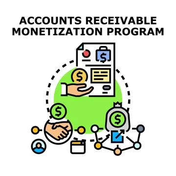 Accounts receivable monetization program concept illustration Illustration